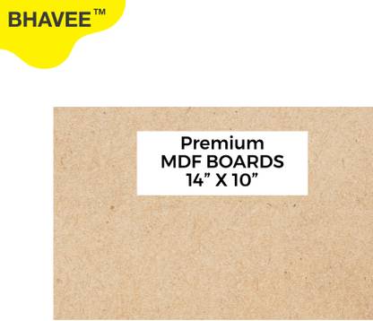 Bhavee Premium 14" x 10" x 4mm Rectangle MDF Board for Art and Craft (set of 20) Pine Wood Veneer