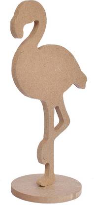 LITTLE BIRDIE MDF Standing Flamingo W3.5 X H6.25inch 5.5mm Thick (Pack of 3) Pine Wood Veneer