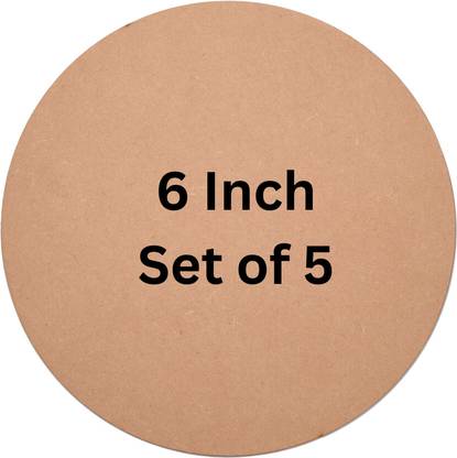 kumawatfeb Round Circle MDF Pine Wood 6 inch MDF Boards for Art and Craft set 5 Pine Wood Veneer