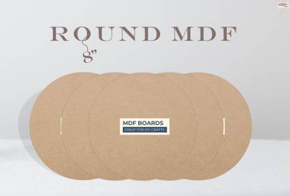 PANTONIC Mdf Rround Board 8 x 8 for Art & Craft [6] Ash Japanese Wood Veneer
