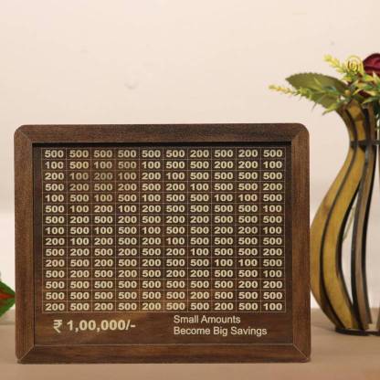 SHYAM CRAFT Handcrafted Coin Bank – High-Quality Wooden Savings Box Wooden Geometric Object