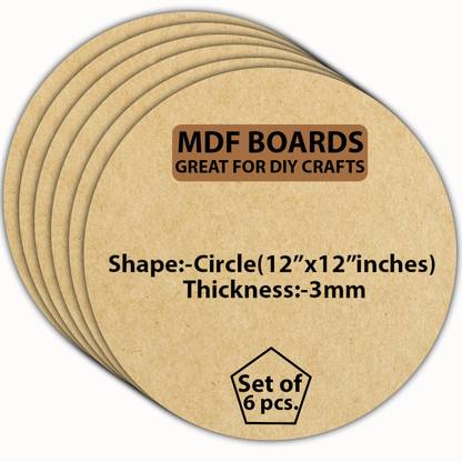 Nn Craft Round MDF board 3mm thick for DIY Craft, Wooden Geometric Object