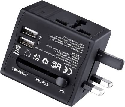 ELITEHOME All in One Adapter With Dual USB Charging, Multi Nation Travel Adaptor Worldwide Adaptor