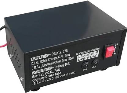 GoodsBazaar 12 Volt DC Converter with 2 AC Output Sockets Plugs 12V DC Converter 12 Volt DC to 220 Volt AC Converter DC to AC Charger 12 Volt Solar SMPS Power Supply 12 Volt Solar Converter 12 V DC Convertor Solar SMPS Solar Convertor Worldwide Adaptor