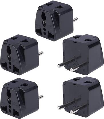MX India to Europe, Turkey, Spain, Italy, Indonesia, Korea Universal Socket Plug (Type C) Worldwide Travel Adaptor, MX3434B (Pack of 5) Three Pin Plug