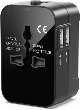 Jihaan 2024 Dual USB Travel Adapter Worldwide All in One International Universal Power Worldwide Adaptor