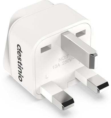 Destinio India to UK Type G Multi Plug 1-Socket Universal Travel Adapter Worldwide Adaptor