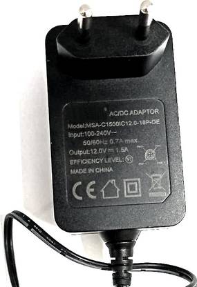 acce & peri DVR Adapter 12V DC 1.5A Also Suitable Upto 2A 10MM 4 PIN Mini DIN Round Plug 18W Worldwide Adaptor