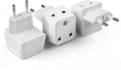Ceptics India to European Plug Adapter, Type D to Type C, 3 Pack, CE Certified Worldwide Adaptor