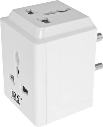 MX 3 Pin and Way 10Amp Socket Plug Spike Buster with Surge Protector and Safety Shutter Worldwide Adaptor