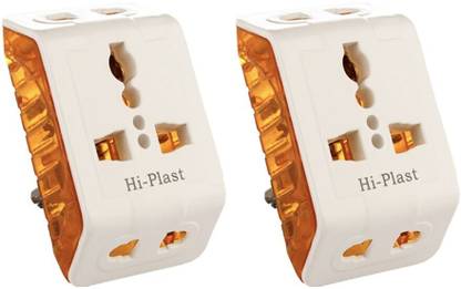 HI-PLASST (2PCS) 3Pin Angular Travel Plug Universal Multiplug, Worldwide Adaptor,Socket Connector Worldwide Adaptor