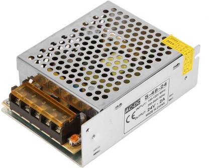 24V LED Power Supply With RF Dimmer - 48W Adapter For Single Color LED Strip Lights