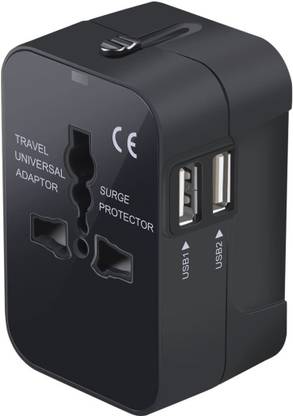 Jihaan All in One International Power Adapter Universal Adapter Plug with 2.1A Dual USB Worldwide Adaptor