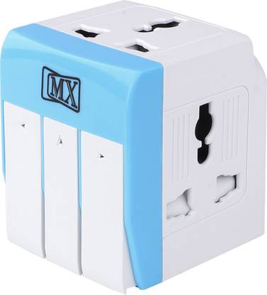 MX 3 WAY UNIVERSAL CONVERSION PLUG W/ INDIVIDUAL SWITCH 5 AMP 13 A Three Pin Socket Worldwide Adaptor