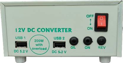 Electronics Crafts 12 to 220 volt inverter DC to AC converter with Dual usb and iron body Worldwide Adaptor
