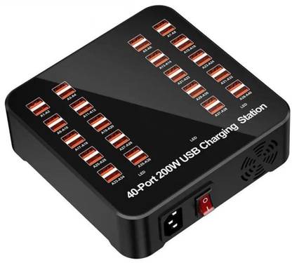 coolcold 40 Port,200W USB Charging Station,Home Desktop USB Fast Charger for multipurpose Worldwide Adaptor