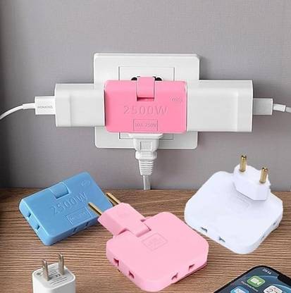 FKU 3-in-1 Rotating and Foldable Wall Plug Adapter | Smart Sleek and Ultra Thin Worldwide Adaptor