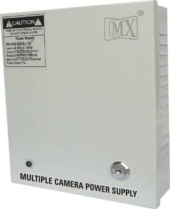 MX CCTV Camera & DVR Power supply Input 220 Volts AC to Output 12 Volt DC - 12 Amperes Worldwide Adaptor