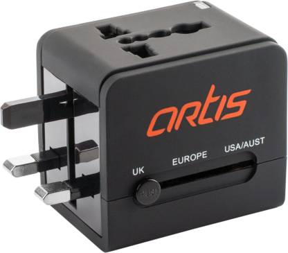 artis AR-UV200 Universal Converter Charger Plug With 2.1A USB Worldwide Adaptor