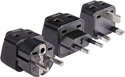 OREI European Adapter Set Schuko - Travel Adapter Type E/F, Type C & Type G Worldwide Adaptor