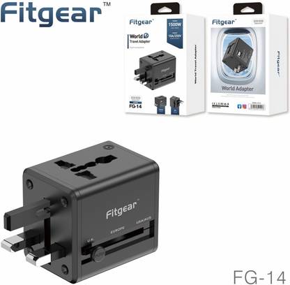 Fitgear FG-14 4in1 International - Power adapter - 2.1 A - 2 output connectors (2 USB) Worldwide Adaptor