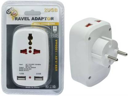 Wifton EU plug adapter with double USB two plugs to one plug DC5V1A-X2 Worldwide Adaptor