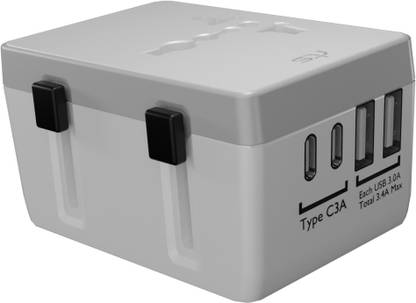 Jihaan Universal Travel Adapter with Type C - 6 in 1 International Travel Adapter, Plug Worldwide Adaptor