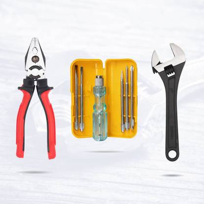 Hillgrove HGCM441M1 8"inch with Adjustable Wrench with 5in1 Screwdriver and 8"inch Plier HGCM441M1 8"inch with Adjustable Wrench with 5in1 Screwdriver and 8"inch Plier Single Sided Open End Wrench