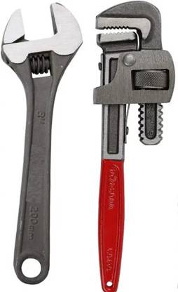 Sitrus Tool combo 10 inch adjustable wrench and 12 inch pipe wrench best quality PIPE WRENCH 12 INCH AND ADJUSTABLE WRENCH 10 INCH COMBO TOOL Single Sided Pipe Wrench