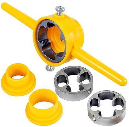 AS TOOL CENTER 6PCS Pvc Thread Maker Tool, Pipe Threader Plumbing Tool Kit with 1/2 Inch 3/4 Inch 1 Inch, Pvc Pipe Threader Single Sided T Type Wrench