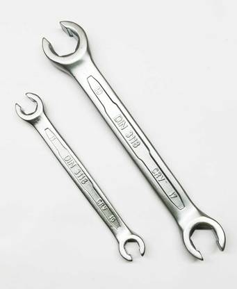 4MECH 10x11 mm + 17x19 mm Heavy Duty Hardened, Double Sided Flare Spanner (Pack of 2) 10x11 mm + 17x19 mm Heavy Duty Hardened, Double Sided Flare Spanner (Pack of 2) Double Sided Open End Wrench