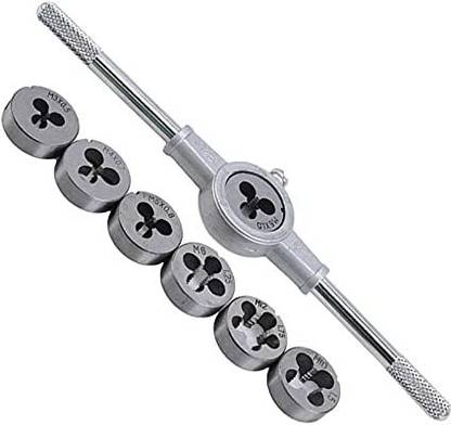 AS TOOL CENTER 8pcs Metric Adjustable Tap Die Wrench Set for cleaning mild steel or aluminium. Double Sided Combination Wrench
