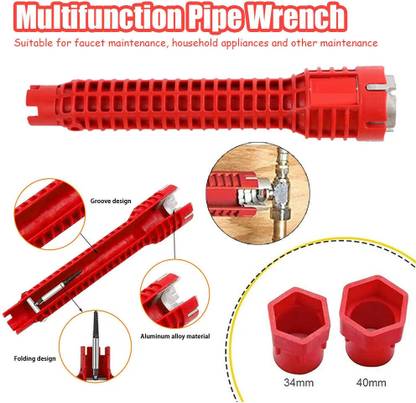 AS TOOL CENTER 8 in 1 Faucet And Sink Installer Multifunctional Wrench Tool For Kitchen Bathroom, Easy-to-use Plumbing Repair Tools Single Sided Speed Wrench