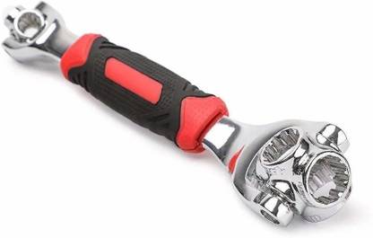 Quicknik KF_TUW_1001 Multi-Function Socket Wrench, 48 Tools In One with 360 Degree Rotating Head, Tiger Wrench Works with Spline Bolts, 6-Point, 12-Point, and Any Size Standard or Metric (Socket Wrench) Double Sided Combination Wrench