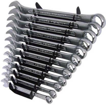 AVARA Multipurpose Tool Kit Set Long Combination Spanner Set With Heavy Rigid 10 Inch Pipe Jaw Wrench Double Sided Combination Wrench