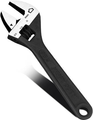 Red Champion Adjustable Wrench Spanner, Heat Treated Carbon Steel,Phosphate Coating(8 Inches) Single Sided Socket Wrench