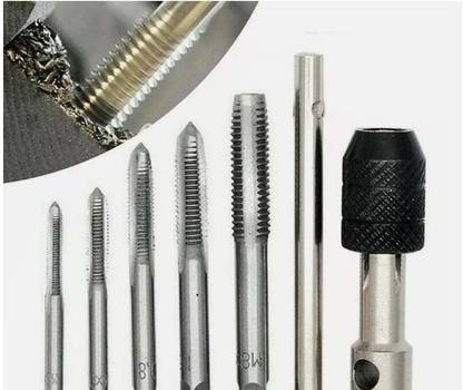 RSI TAP WRENCH & CHUCK SET TOOL T-HANDLE INCLUD M3 M4 M5 M6 M8 And Die 6pc Tap Wrench & Chuck Set Tool Metric M3 M4 M5 M6 M8 & Die T-Handle Single Sided T Type Wrench