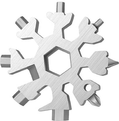 मौने हब 18 in 1 Stainless Steel Multi-Tool Portable Screwdriver Keychain Snowflake Tool डबल साइडेड सॉकेट रिंच
