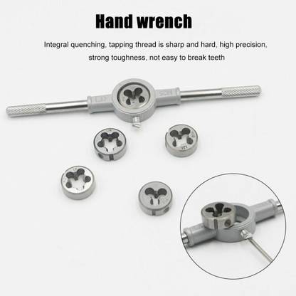 NITYA Circular Die Screw Thread Taps and Dies 8pcs M3-M12 Metric Die Wrench Sets Double Sided Combination Wrench