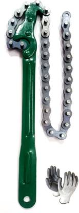 Mass Pro 12" Inch Heavy-Duty Ratcheting Chain Wrench Oil Filter Tool Pipe Fittings Tools MP Single Sided Speciality