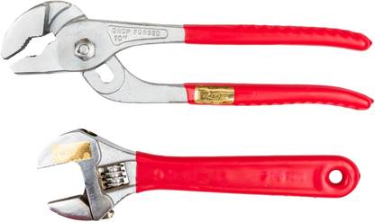 Globus 765 Adjustable Wrench(8"/200MM)SOFT Grip & Water Pump Plier(10''/250MM)Soft Grip Single Sided Open End Wrench