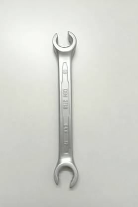 4MECH Heavy Duty Hardened and Tempered Double Sided Flare Spanner (17x19 mm) Heavy Duty Hardened and Tempered Double Sided Flare Spanner (17x19 mm) Double Sided Open End Wrench