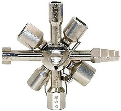 AS TOOL CENTER 10-in-1 Triangle Key Wrench Multifunction Electric Control Box Utility Key suitable for many valves of electric, water, gas Double Sided Combination Wrench