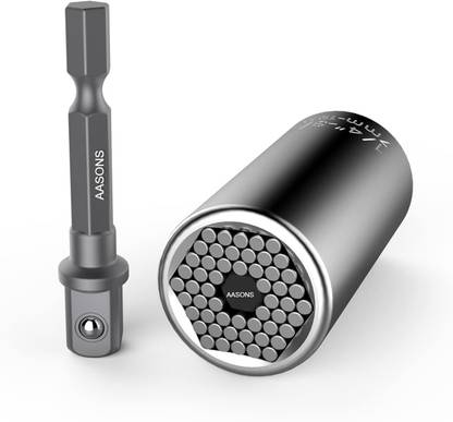 AASONS Universal Wrench Gator-Grip Socket Tool Multi-Size In One AASONS Universal Wrench Gator-Grip Socket Tool Multi-Size In One Hex 7mm - 19mm Single Sided Box End Wrench