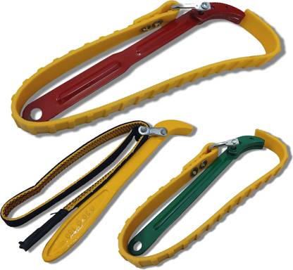 4MECH PK-FB+9" Belt Wrench+12" Belt Wrench, Professional Tool Double Sided Combination Wrench