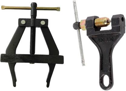 Inditrust 1pc Chain breaker Size(420 to 530) & 1pc Chain Puller chain connecting tool for Cycle, Bike, ATV Roller Chain Repair Cutter etc. Single Sided Speciality