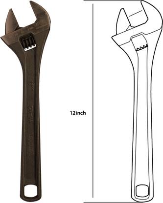 TATA AGRICO WRA003 12" ADJUSTABLE WRENCH/PANA Single Sided Open End Wrench
