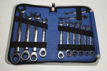 De Neers Gear Wrench 12Pcs Set (6-32mm) For Home and Industrial Use|Spanner Made From Chrome Vanadium Stee Double Sided Open End Wrench