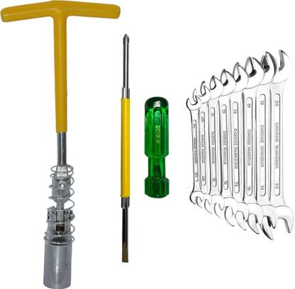 Digital Craft 16mm Spark Plug Wrench, 2-in-1 Screwdriver & 8Pc Double Open Spanner Set Easy Spark Plug Removal with a Strong, Reliable Mechanic’s Essential Single Sided T Type Wrench