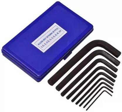 RetailPick Best Allen Key Wrench 9 Pcs Allen Key Set L Shape Repair Tool Kit 9 Pcs Allen Key Set L Shape Repair Tool Kit Single Sided L Type Wrench